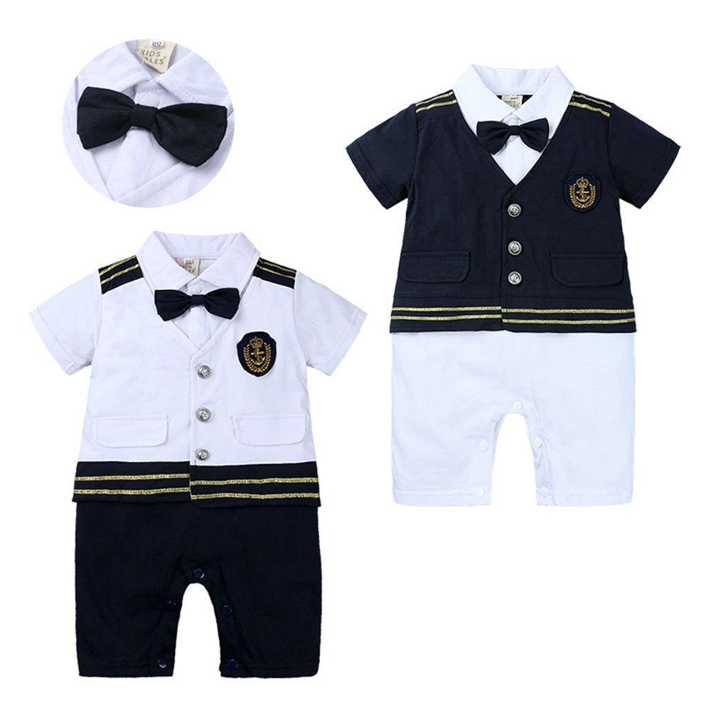 Children's Romper Men's Navy Short-sleeved Romper