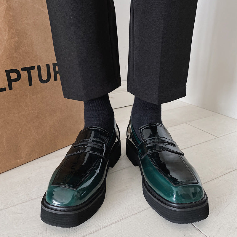 All-match Shallow Mouth Flat Shoes Black And Green Trend Casual Trend